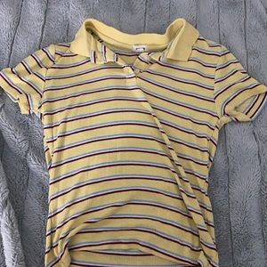 yellow polo striped shirt